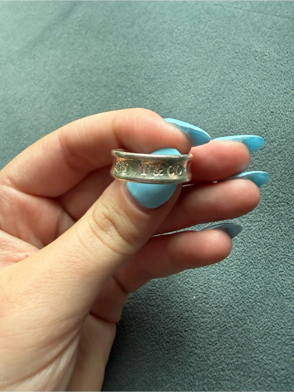 Tiffany & Co. Silver Band Ring with Stamped 1837 Detail size 6